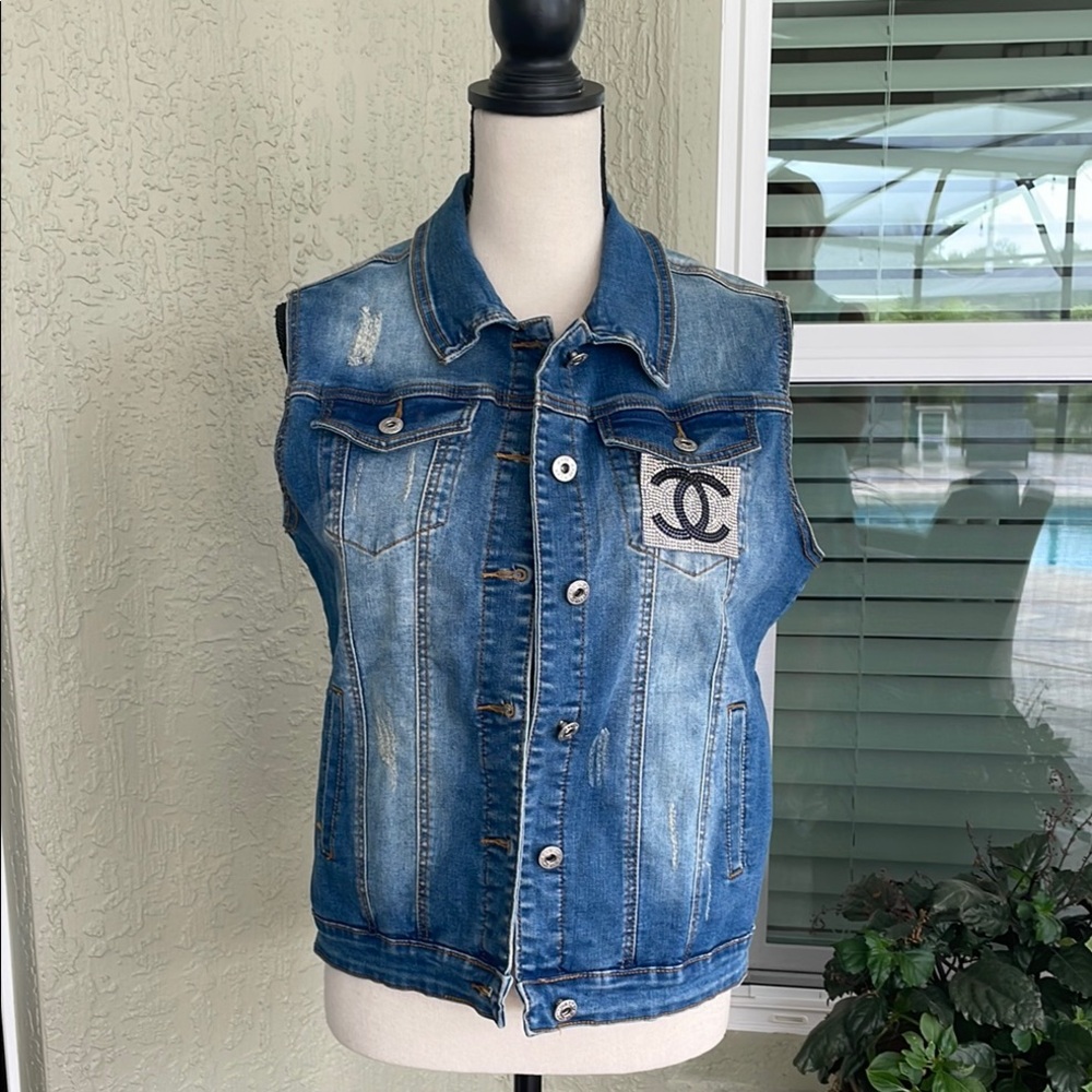 Coco + Carmen Blue Denim Vest (NWOT)